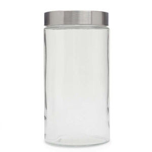 Home Basics Large 54 oz. Round Glass Canister with Air-Tight Stainless Steel Twist Top Lid, Clear $3.50 EACH, CASE PACK OF 12