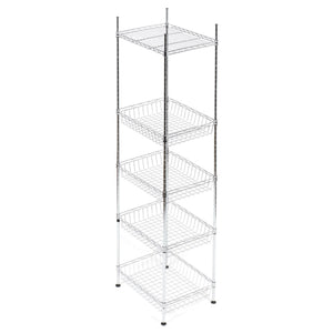 Home Basics 5 Tier Standing Wire Baskets, Chrome $50.00 EACH, CASE PACK OF 1