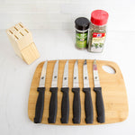 Load image into Gallery viewer, Home Basics 6 Piece Stainless Steel Steak Knife Set with All Natural Wood Display Block $4.00 EACH, CASE PACK OF 12
