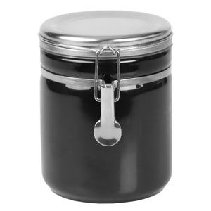 Home Basics 33 oz. Canister with Stainless Steel Top, Black $6.00 EACH, CASE PACK OF 8