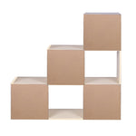 Load image into Gallery viewer, Home Basics Open and Enclosed Tiered 6 Cube MDF Storage Organizer, Oak $40.00 EACH, CASE PACK OF 1
