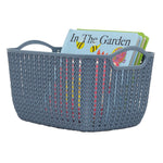 Load image into Gallery viewer, Home Basics 6L Crochet-Designed Plastic Basket, Blue $3.00 EACH, CASE PACK OF 24
