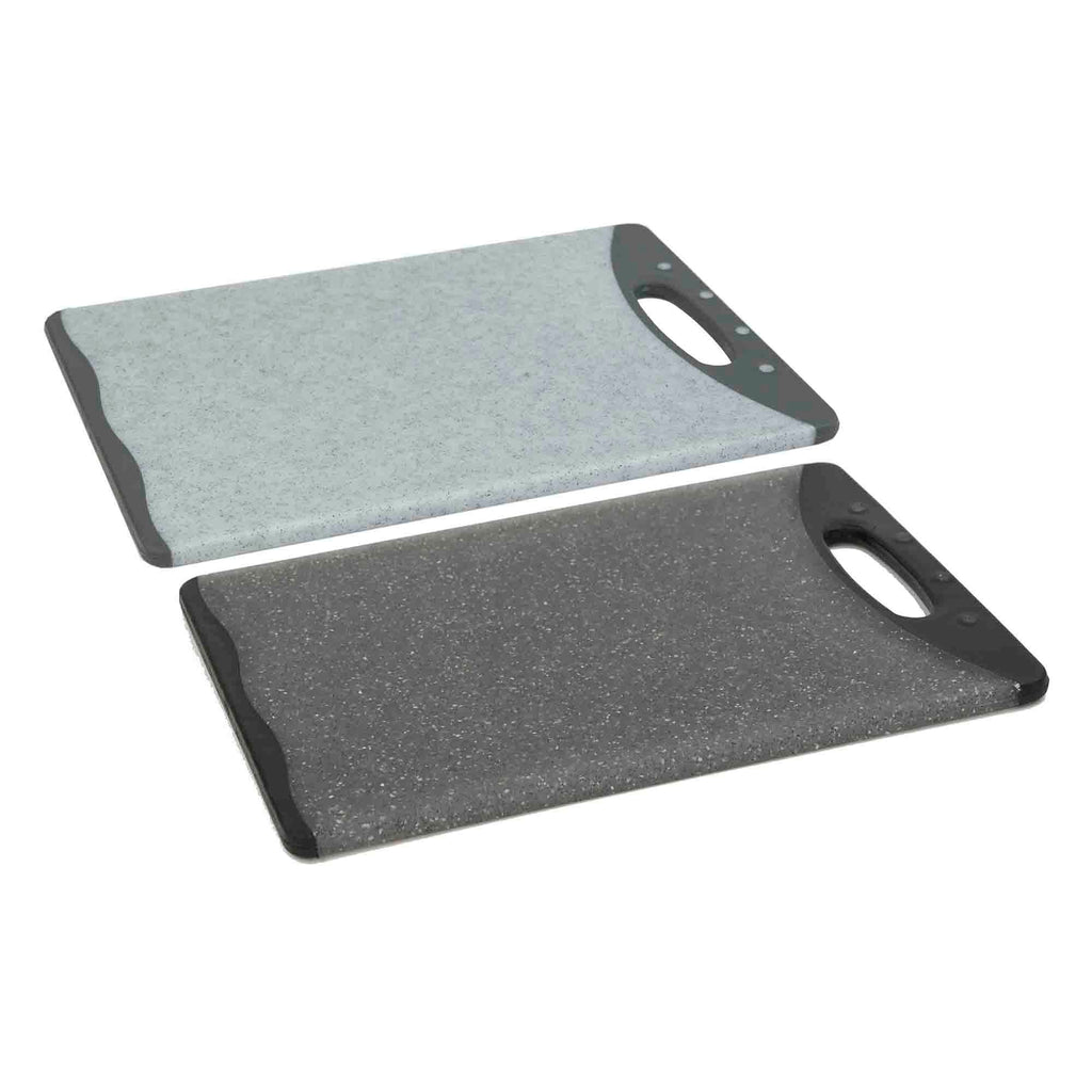 Home Basics Double Sided 12" x 18" Granite Plastic Cutting Board - Assorted Colors