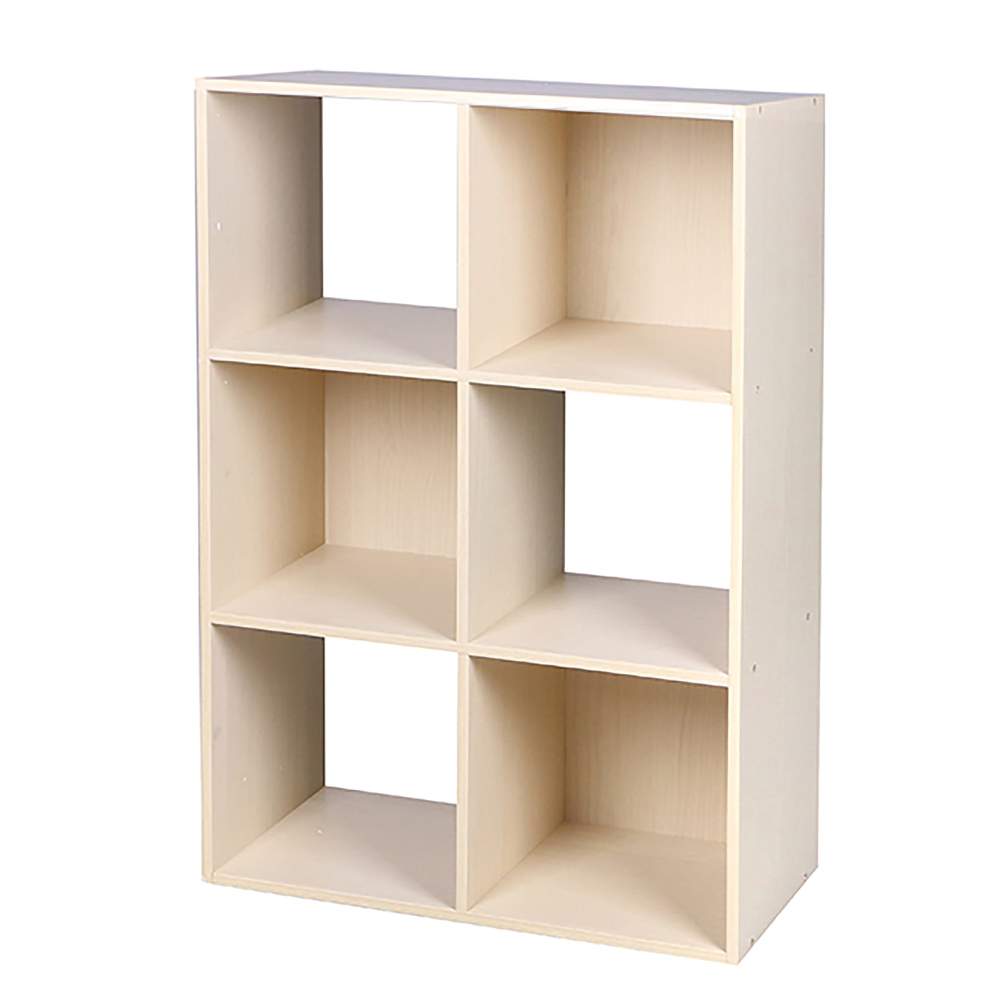 Home Basics Open and Enclosed  6 Cube MDF Storage Organizer, Oak $40 EACH, CASE PACK OF 1