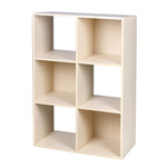 Load image into Gallery viewer, Home Basics Open and Enclosed  6 Cube MDF Storage Organizer, Oak $40 EACH, CASE PACK OF 1
