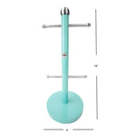 Load image into Gallery viewer, Home Basics Turquoise Collection  6 Cup Steel Mug Tree Holder Stand with Rounded Silver Ends $6.50 EACH, CASE PACK OF 6
