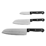 Load image into Gallery viewer, Home Basics 3 Piece Stainless Steel Santoku Knife Set - Assorted Colors
