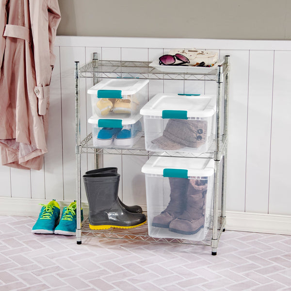 Sterilite 6 Qt. Clear Stacking Closet Storage Bin Container with