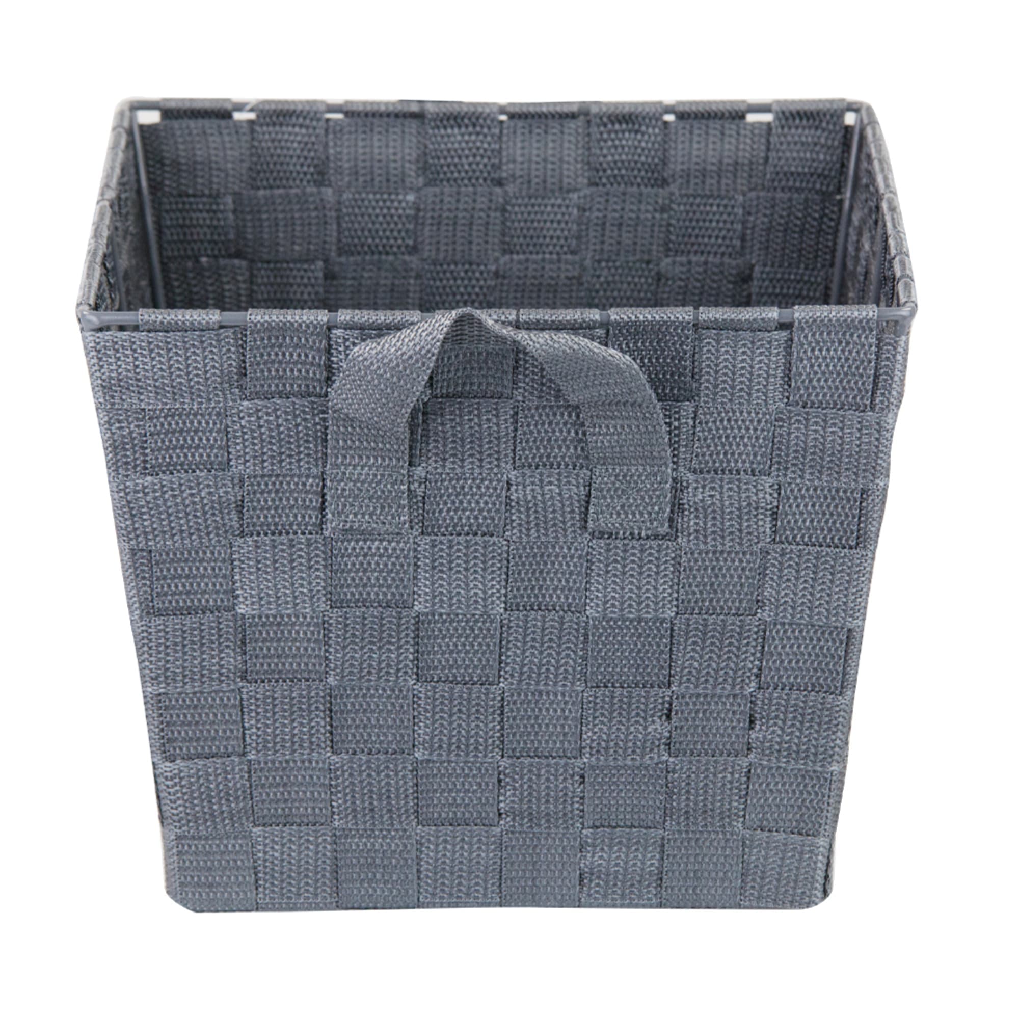 Home Basics Polyester Woven Strap Open Bin, Grey $5.00 EACH, CASE PACK OF 6