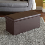 Load image into Gallery viewer, Home Basics Faux Leather Storage Ottoman, Brown $25.00 EACH, CASE PACK OF 4
