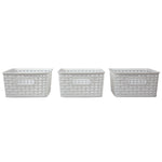 Load image into Gallery viewer, Home Basics Crossweave 10&quot; x 7.5&quot; x 4&quot; Multi-Purpose Stackable Plastic Storage Basket, (Pack of 3) - Assorted Colors
