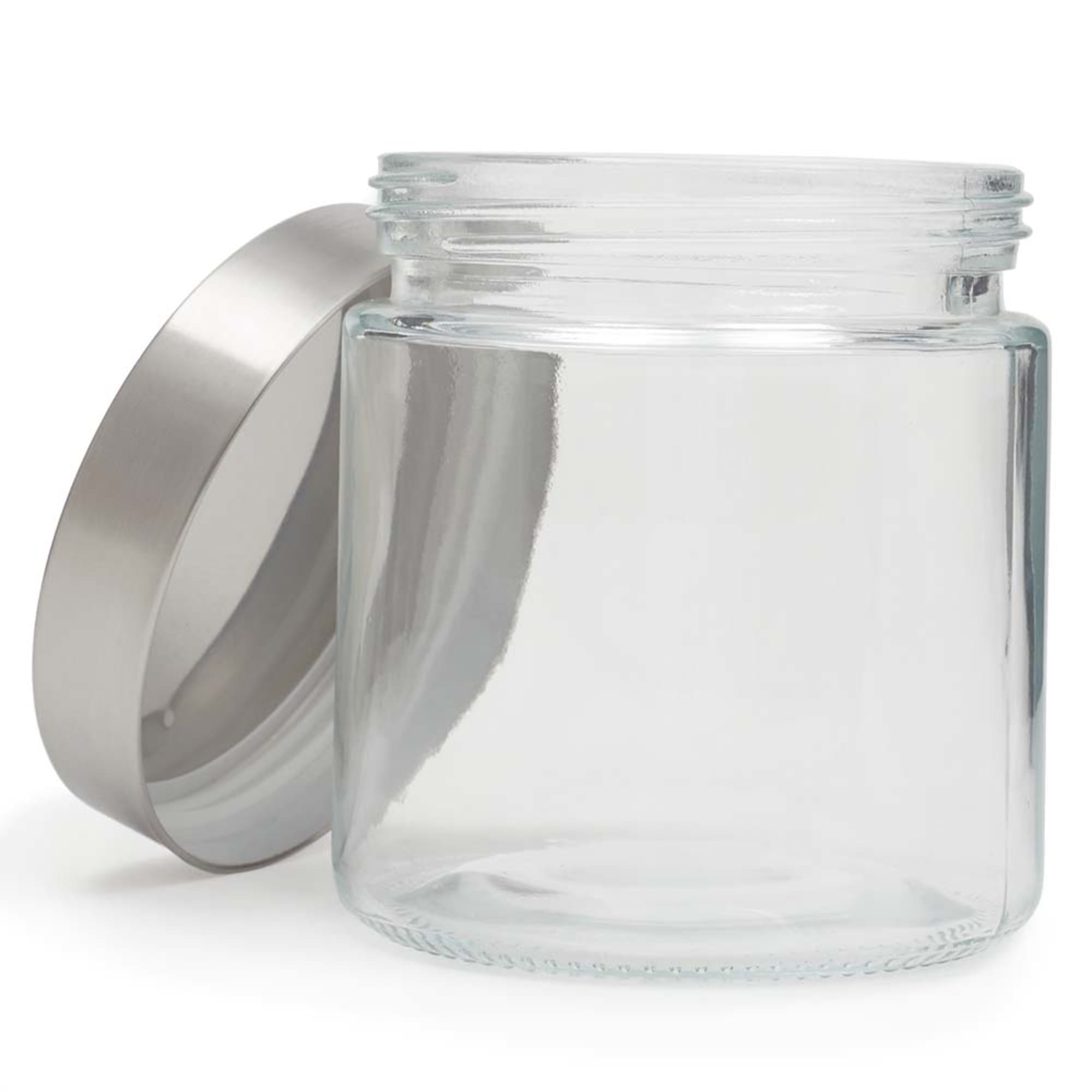 Home Basics Small 25 oz. Round Glass Canister with Air-Tight Stainless Steel Twist Top Lid, Clear $2.00 EACH, CASE PACK OF 24