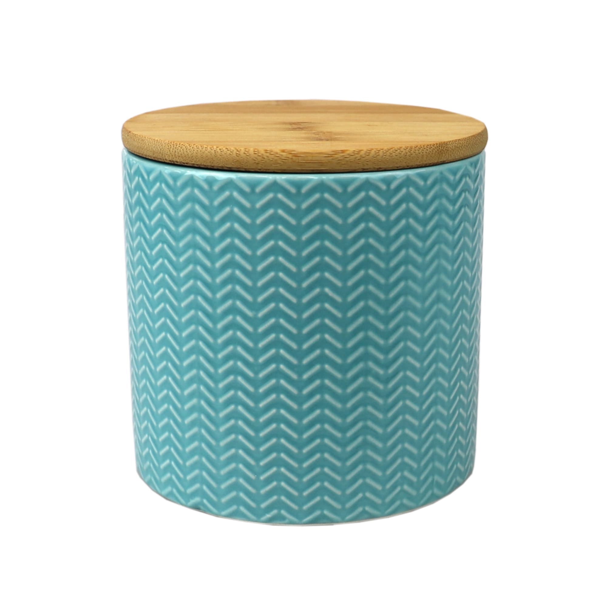Home Basics Wave Small Ceramic Canister, Turquoise $4.00 EACH, CASE PACK OF 12