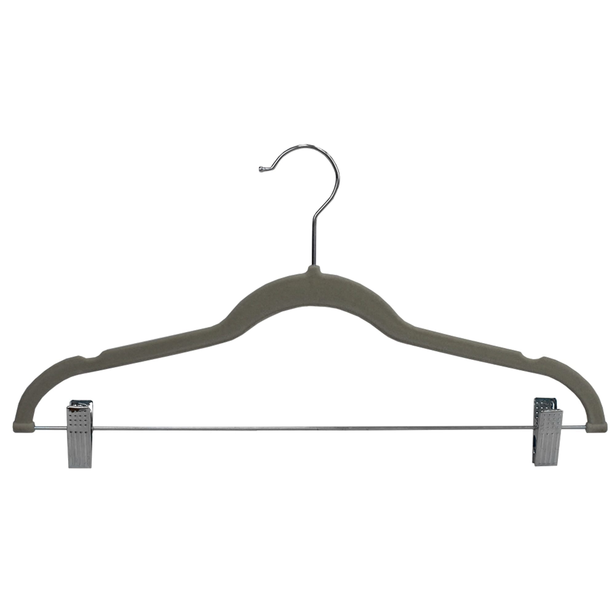Home Basics Non-Slip Velvet Hangers With Adjustable Metal Clips, (Set of 5), Grey $5 EACH, CASE PACK OF 12