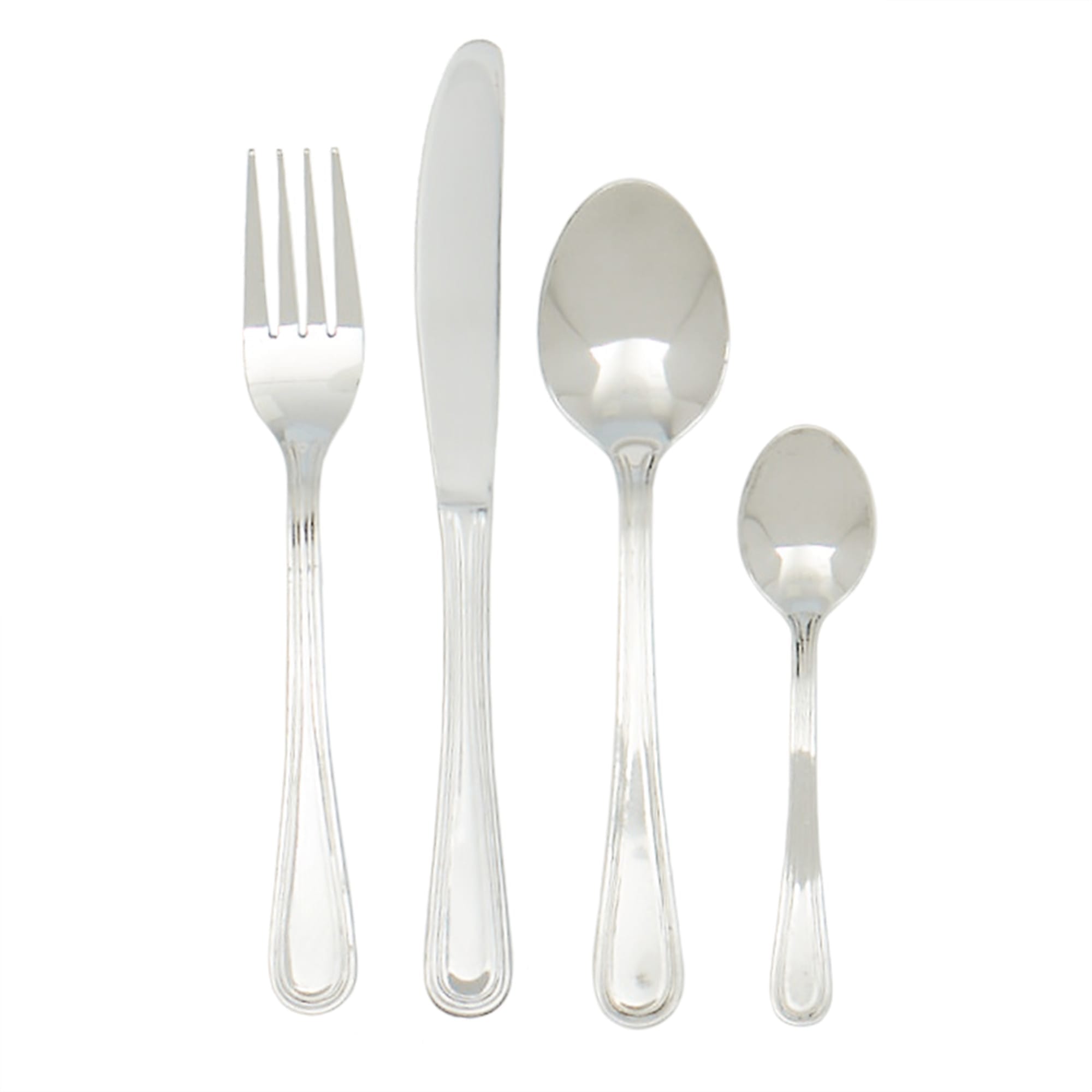 Home Basics Maya 16 Piece Stainless Steel Flatware Set, Silver $8.00 EACH, CASE PACK OF 12