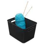 Load image into Gallery viewer, Home Basics 20 Liter Plastic Basket With Handles, Black $6 EACH, CASE PACK OF 4

