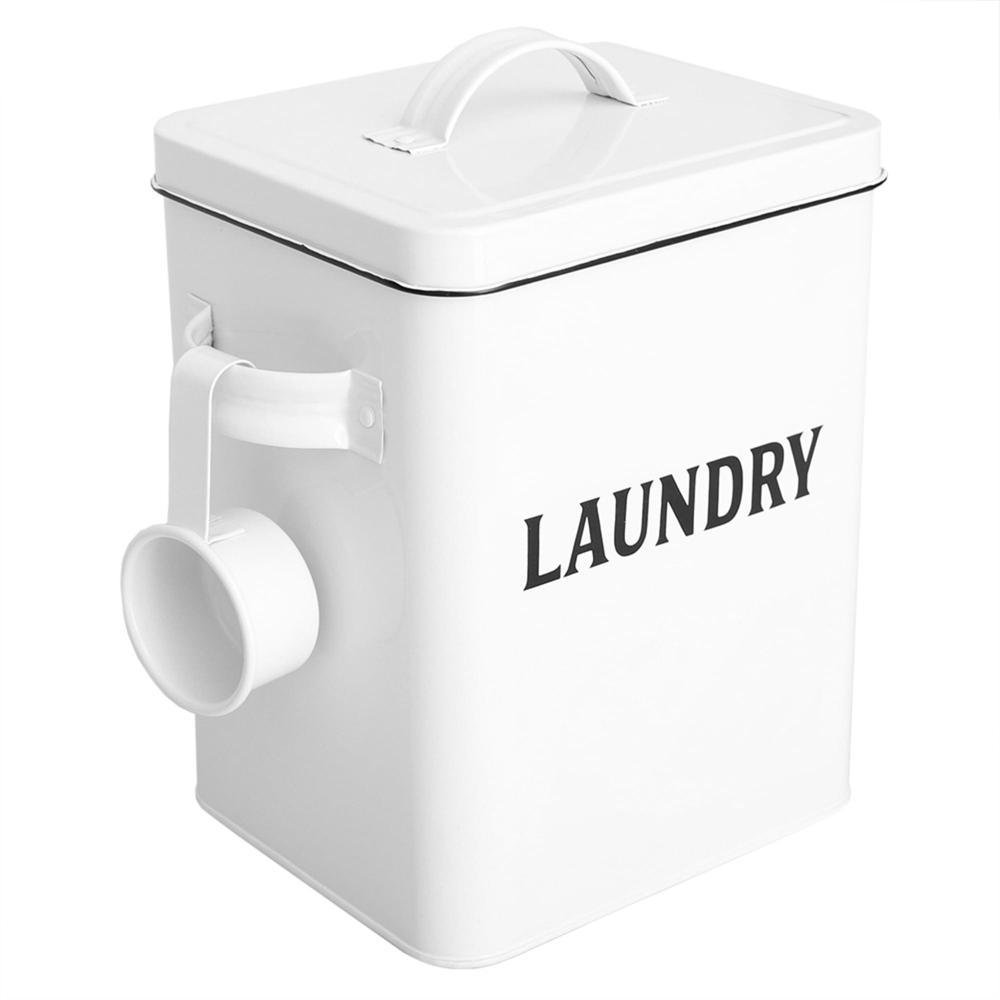 Home Basics Countryside Laundry Detergent Tin Holder with Scoop, White $8.00 EACH, CASE PACK OF 8