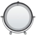 Load image into Gallery viewer, Home Basics Double Sided Cosmetic Countertop Handheld Mirror with LED Light, Chrome $15.00 EACH, CASE PACK OF 6
