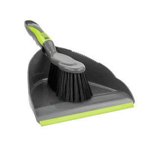 Home Basics Brilliant Dust Pan Set, Grey/Lime $4.00 EACH, CASE PACK OF 12