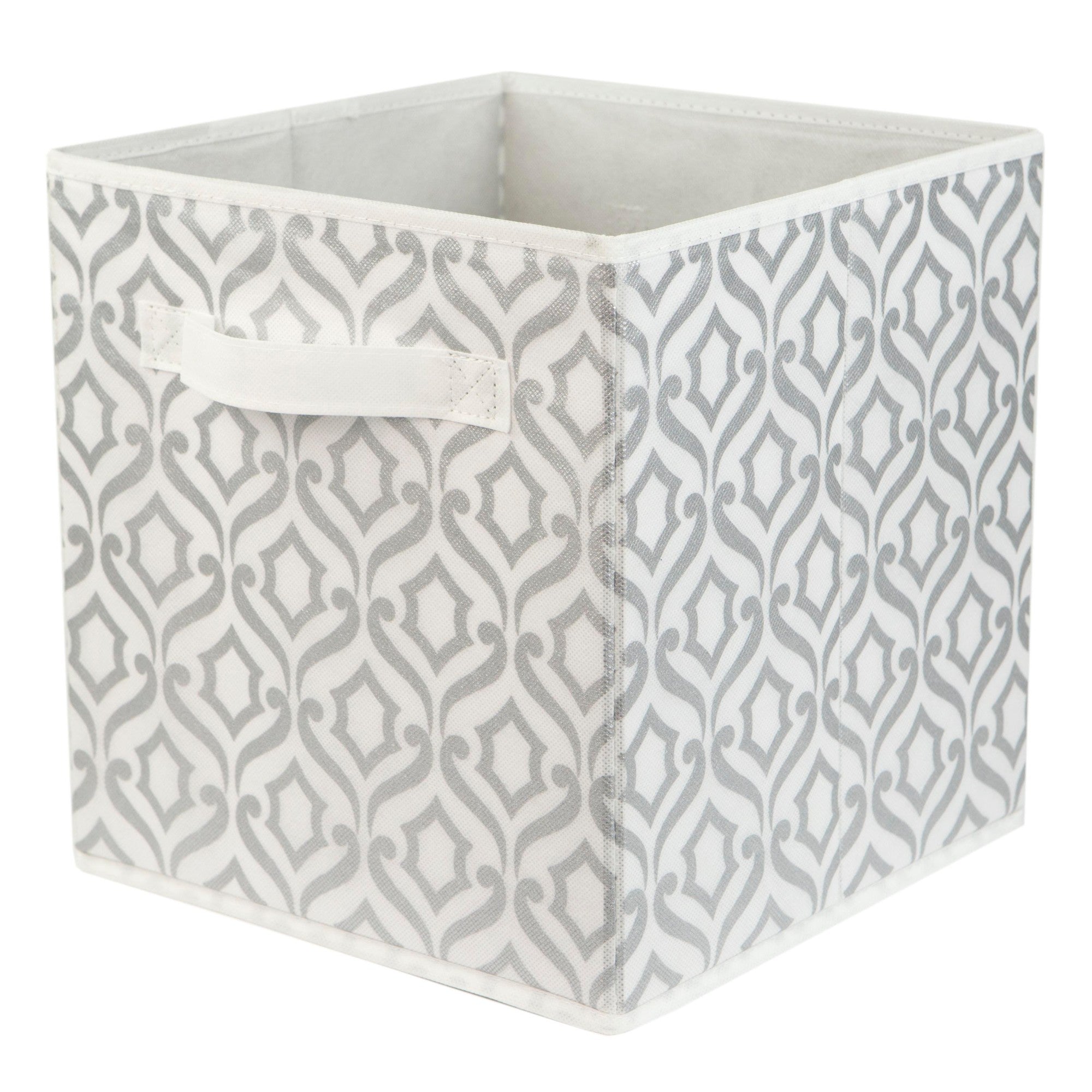 Home Basics  Metallic Storage Bin, Silver - Assorted Colors