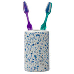 Load image into Gallery viewer, Home Basics Trendy Terrazzo 4 Piece Ceramic Bath Accessory Set, Blue $10.00 EACH, CASE PACK OF 12
