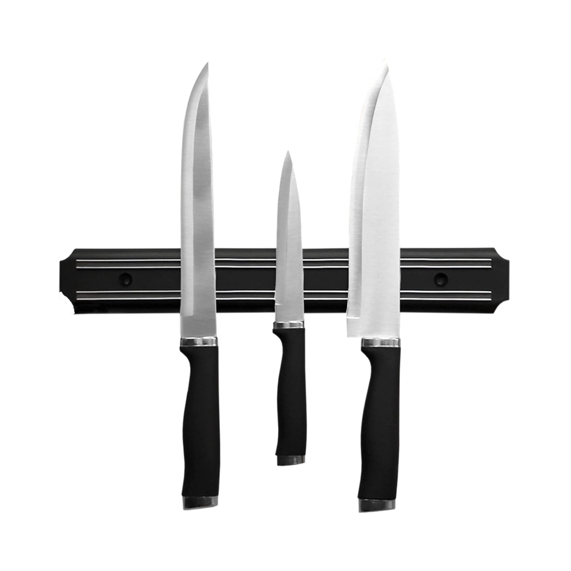 Home Basics Stainless Steel Magnetic Knife Holder, Black, FOOD PREP