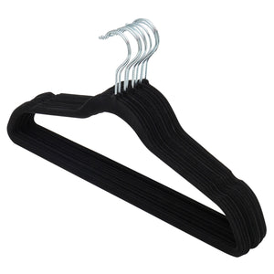 Better Homes & Gardens Non-Slip Velvet Clothing Hangers, 50 Pack, Black, Size: Space Saving