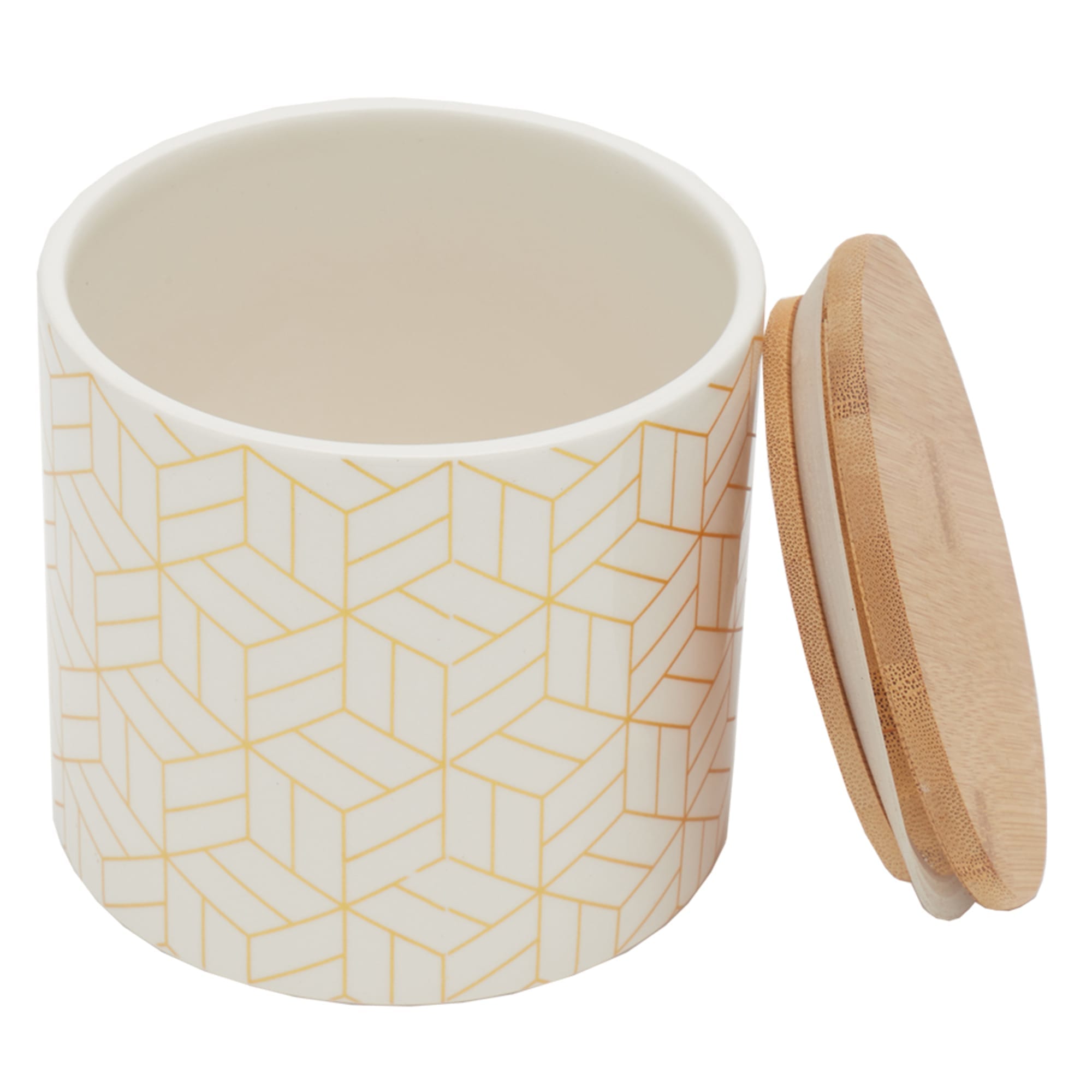Home Basics Cubix Small Ceramic Canister with Bamboo Top $5.00 EACH, CASE PACK OF 12