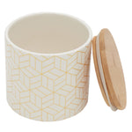 Load image into Gallery viewer, Home Basics Cubix Small Ceramic Canister with Bamboo Top $5.00 EACH, CASE PACK OF 12
