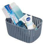 Load image into Gallery viewer, Home Basics 3L Crochet-Designed Plastic Basket, Blue $2.00 EACH, CASE PACK OF 24
