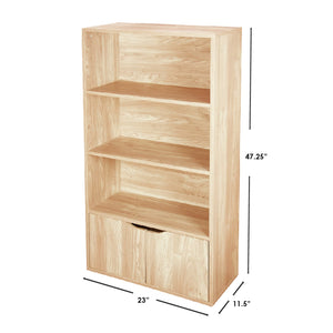 Home Basics 3 Tier Wood Bookcase with Doors, Natural $50.00 EACH, CASE PACK OF 1