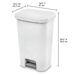 Load image into Gallery viewer, Sterilite 11.9 Gallon StepOn Wastebasket, White $20.00 EACH, CASE PACK OF 4
