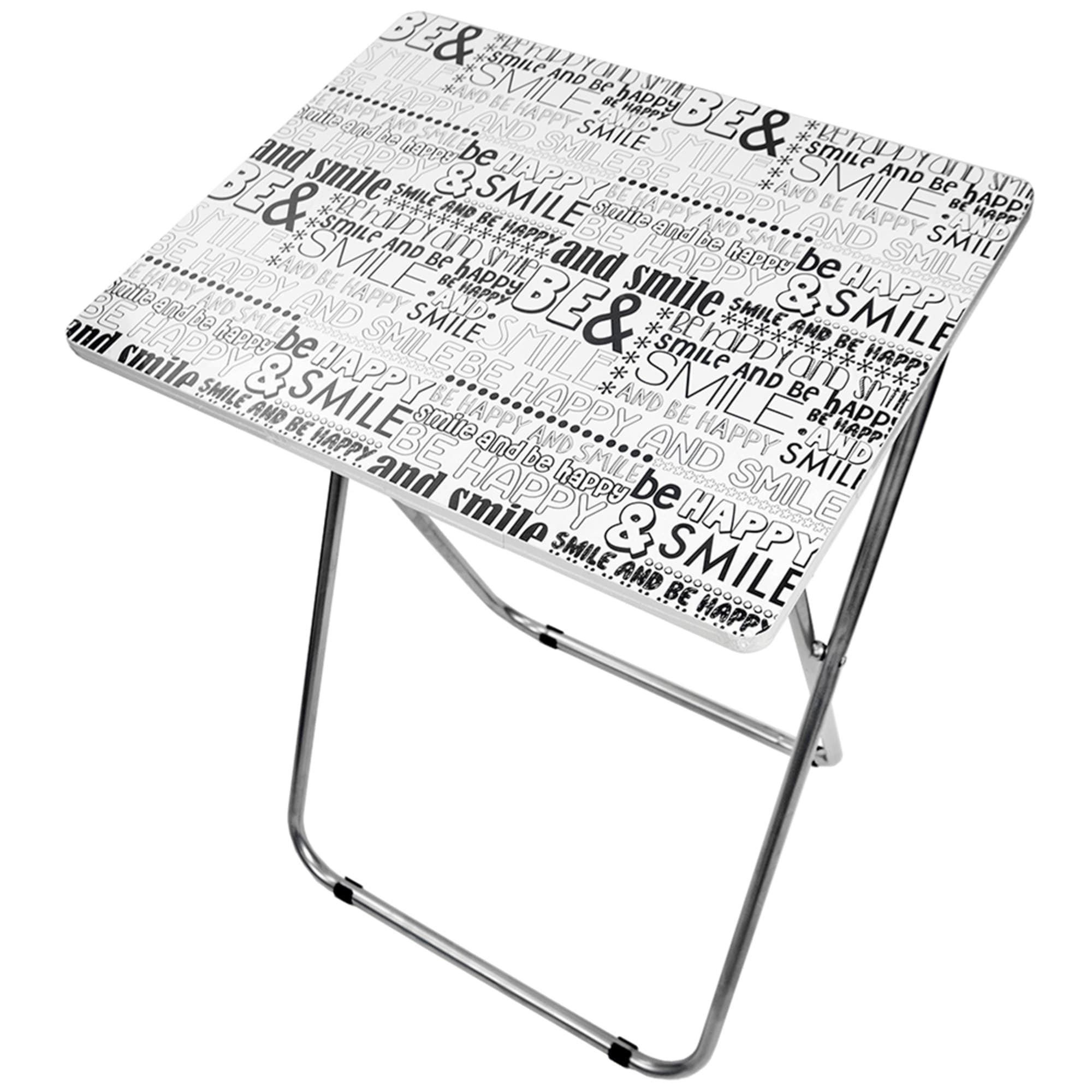 Home Basics Happy Multi-Purpose Foldable Table, Black/White $15.00 EACH, CASE PACK OF 6