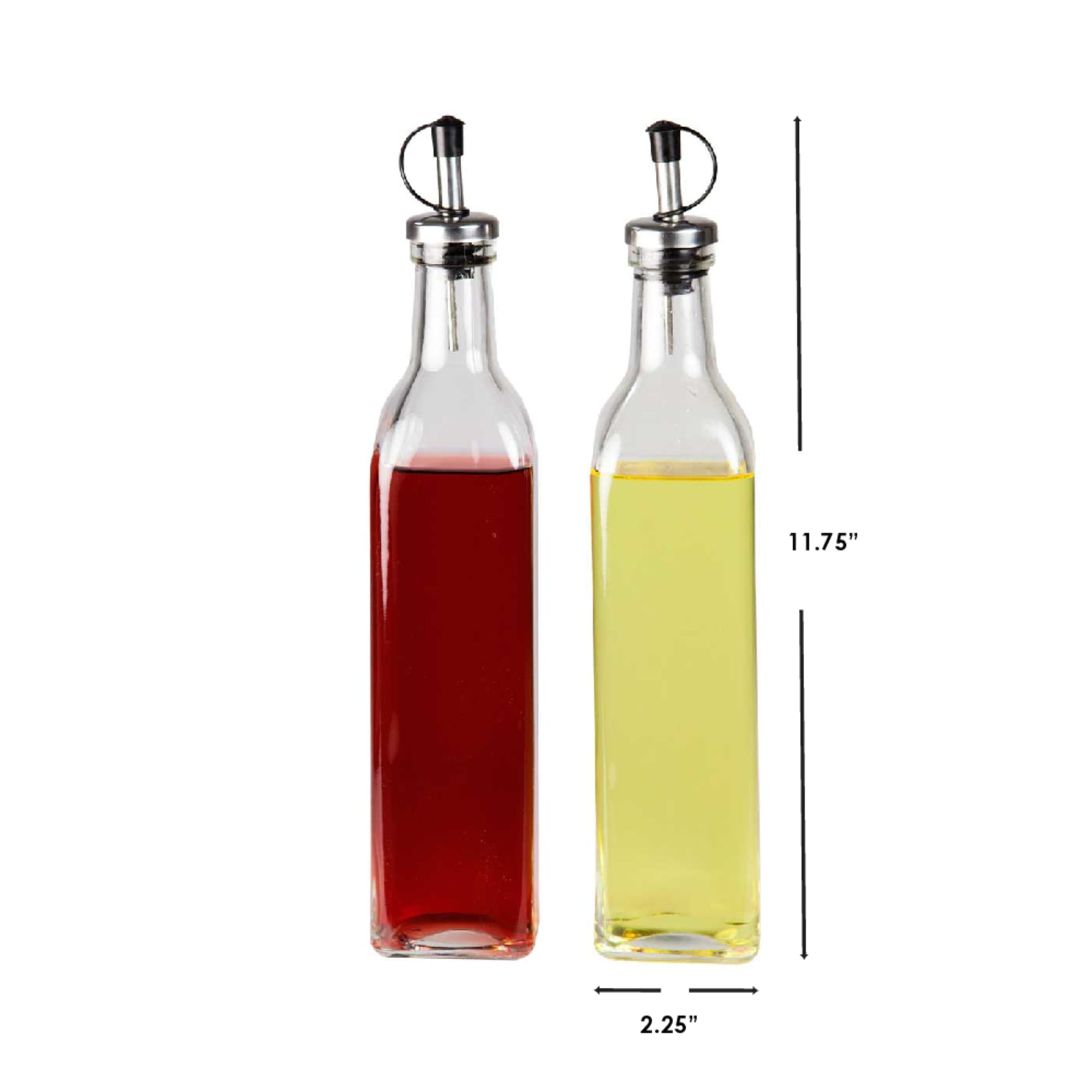 Home Basics Leak Proof Easy Pour Oil and Vinegar Bottle, (Set of 2), Clear $4.00 EACH, CASE PACK OF 12