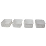 Load image into Gallery viewer, Home Basics Crossweave 7.75&quot; x 5.25&quot; x 2.5&quot;  Multi-Purpose Stackable Plastic Storage Basket, (Pack of 4) - Assorted Colors
