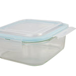 Load image into Gallery viewer, Home Basics 40 oz. Square Glass Food Storage Container with Leak-Proof and Air-Tight Plastic Locking Lid $6.00 EACH, CASE PACK OF 12
