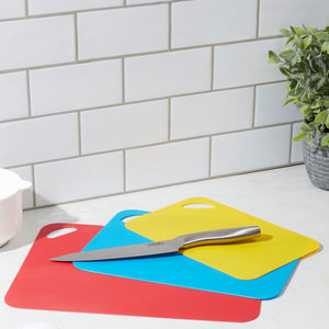 Home Basics 3 Piece Non-Slip Plastic Cutting Mat, Multicolored $3.00 EACH, CASE PACK OF 24