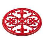 Load image into Gallery viewer, Home Basics Fleur De Lis Collection Cast Iron Trivet, Red $5.00 EACH, CASE PACK OF 6
