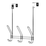 Load image into Gallery viewer, Home Basics 3 Dual Hook Over the Door Steel Organizing Rack, Chrome $3.00 EACH, CASE PACK OF 24
