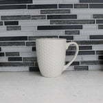Load image into Gallery viewer, Home Basics Embossed Honeycomb 14 oz Ceramic Mug, White $2 EACH, CASE PACK OF 24
