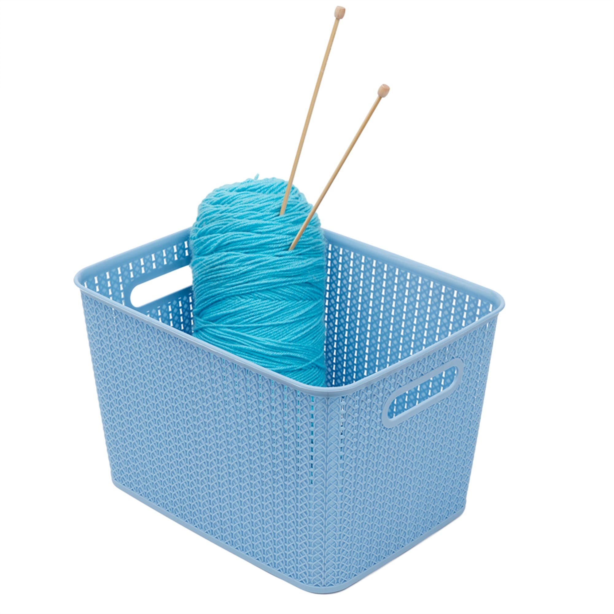 Home Basics 20 Liter Plastic Basket With Handles, Blue $6 EACH, CASE PACK OF 4