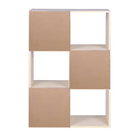 Load image into Gallery viewer, Home Basics Open and Enclosed  6 Cube MDF Storage Organizer, Oak $40 EACH, CASE PACK OF 1
