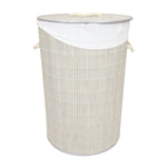 Load image into Gallery viewer, Home Basics Round Bamboo Hamper, Grey $15.00 EACH, CASE PACK OF 6
