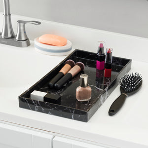 Home Basics Faux Marble Vanity Tray, Black $6.00 EACH, CASE PACK OF 8