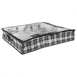 Load image into Gallery viewer, Home Basics Plaid Non-Woven 12 Pair Under the Bed Shoe Organizer with Clear Top, Black $5.00 EACH, CASE PACK OF 12
