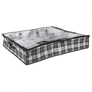 Home Basics Plaid Non-Woven 12 Pair Under the Bed Shoe Organizer with Clear Top, Black $5.00 EACH, CASE PACK OF 12