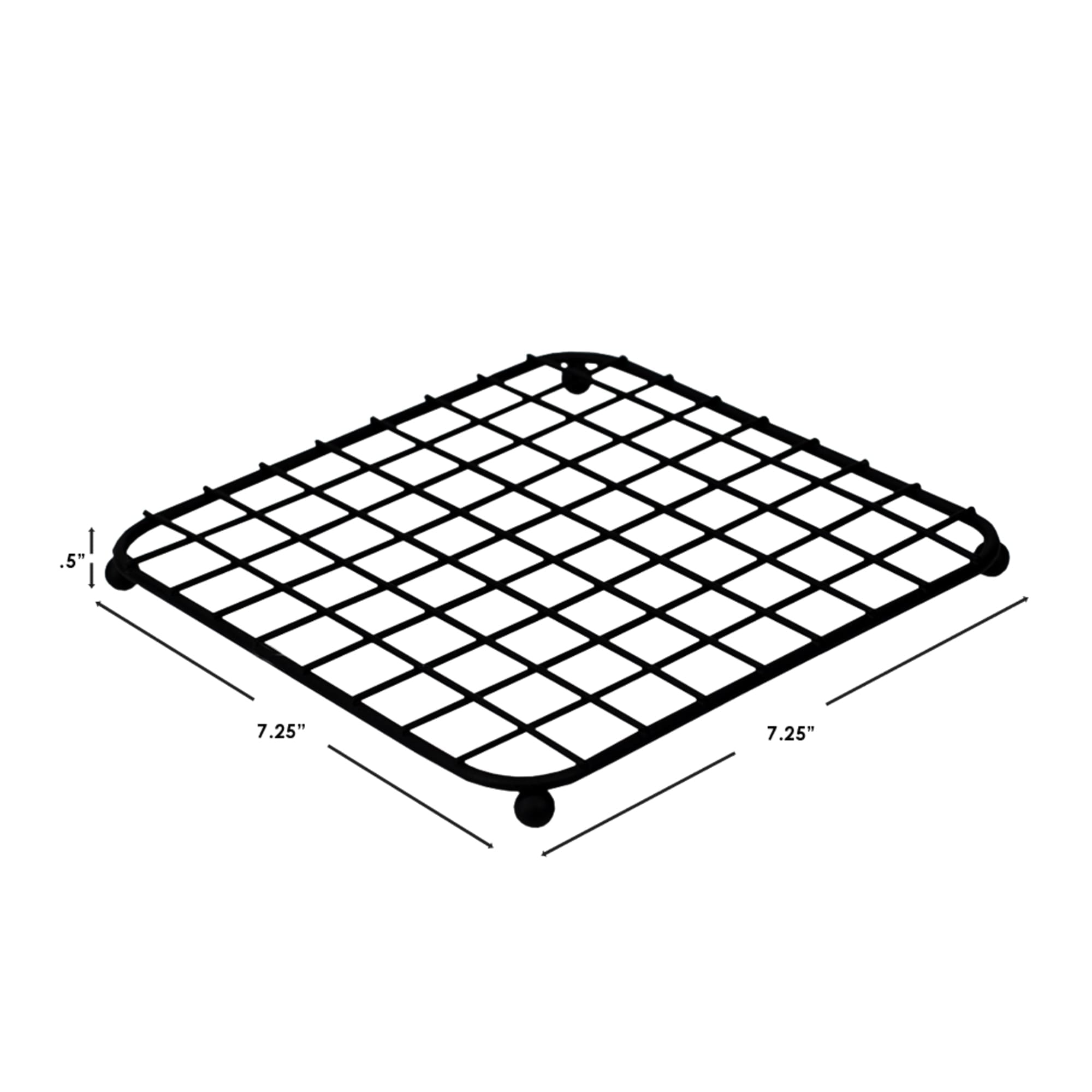 Home Basics Grid Collection Non-Skid Square Trivet, Black $2.50 EACH, CASE PACK OF 12