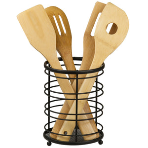 Home Basics Wire Collection Utensil Crock with Mesh Bottom and Non-Skid Feet, Black $4.00 EACH, CASE PACK OF 12