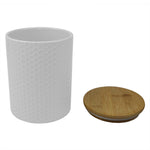 Load image into Gallery viewer, Home Basics Honeycomb Medium Ceramic Canister, White $6 EACH, CASE PACK OF 12
