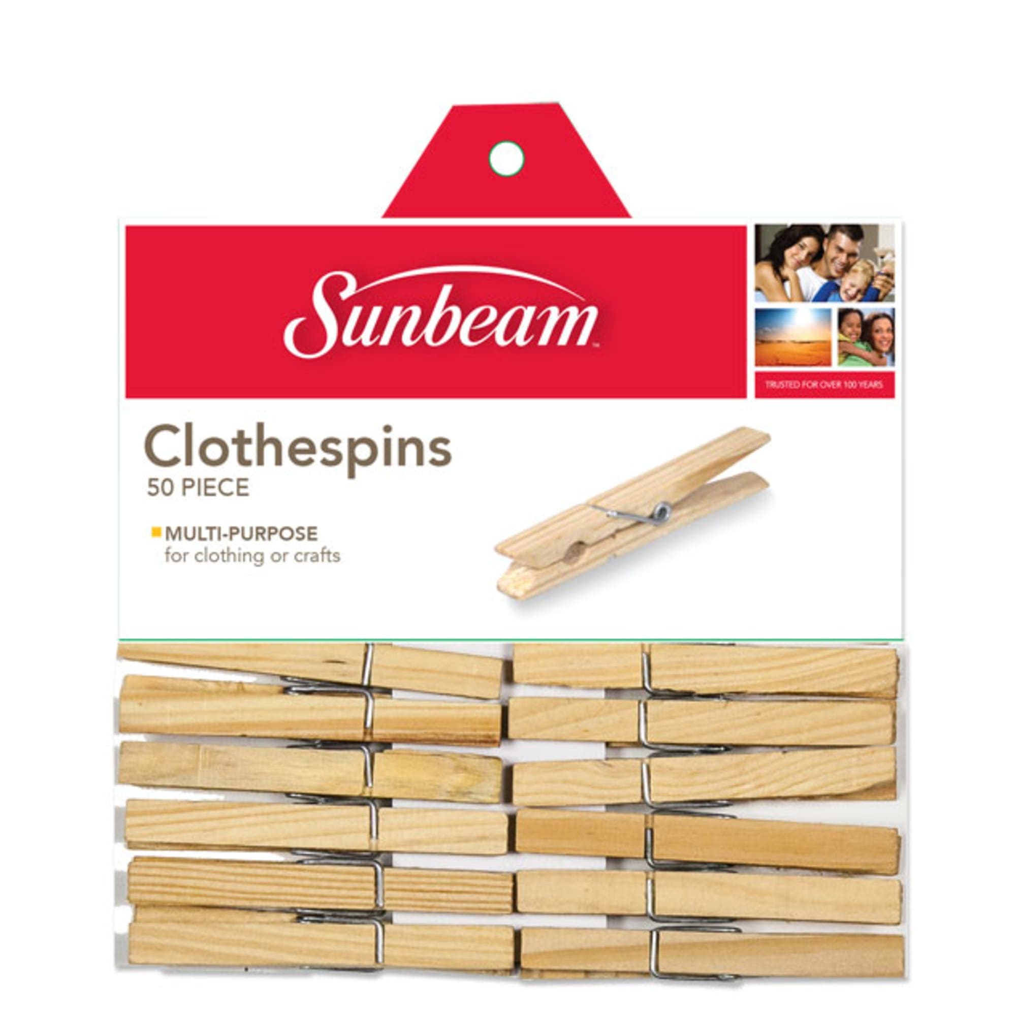 Home Basics  50 Piece Wooden Clothespin $2 EACH, CASE PACK OF 24